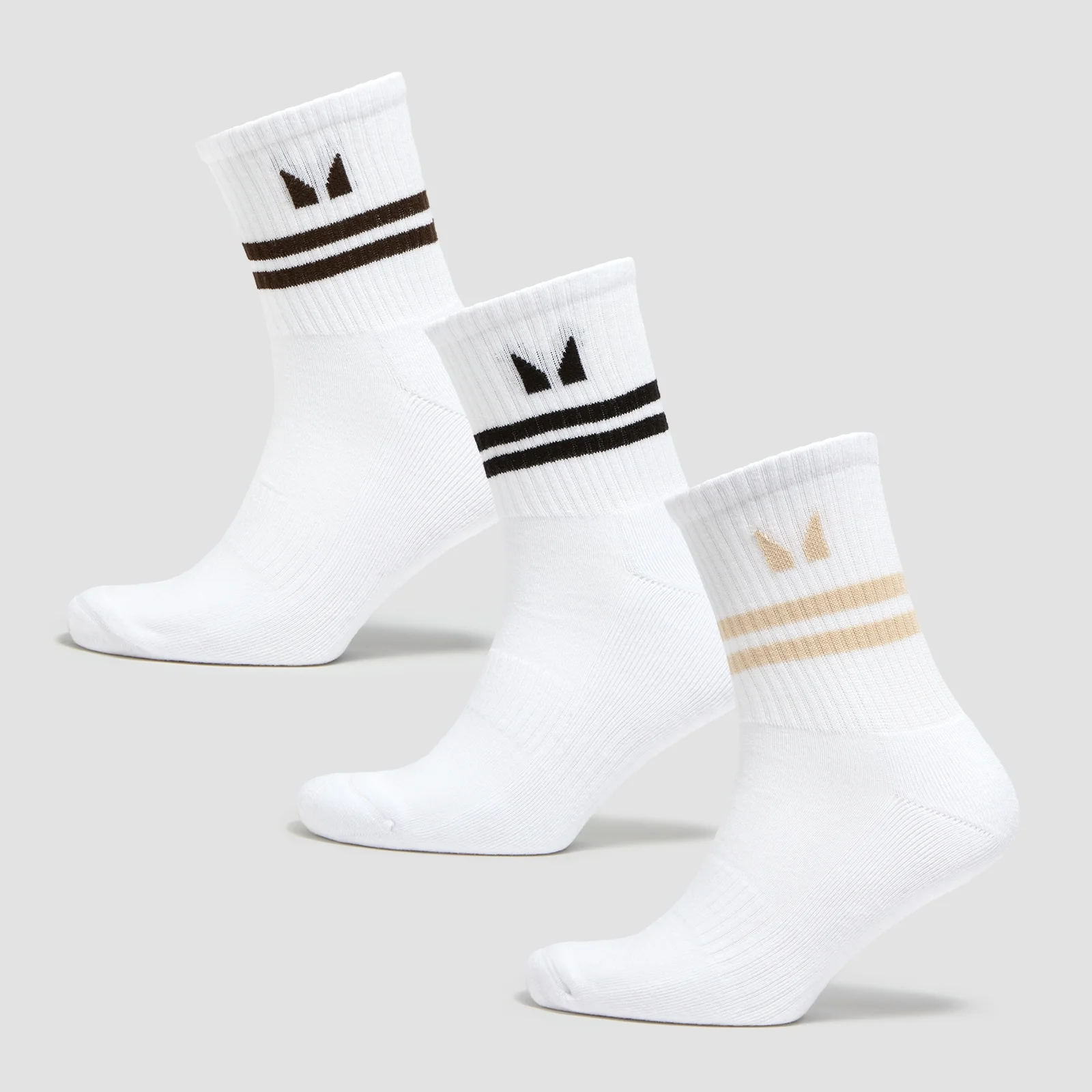 MP Tatiana 3pk Crew Socks - White/Coffee - UK 6-8 Imagine 1