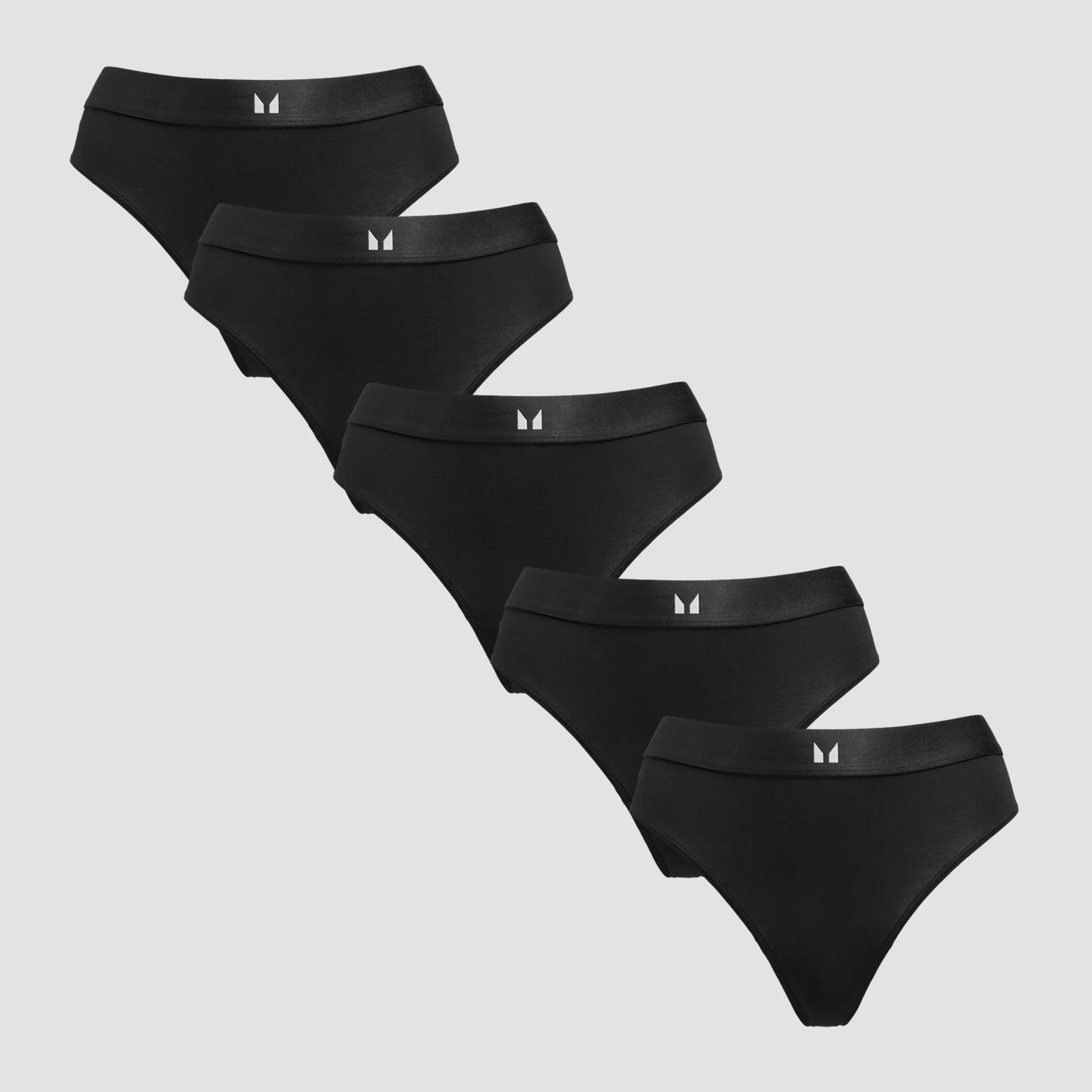 MP Women's Mid Rise Thong (5 Pack) - Black - M Imagine 1