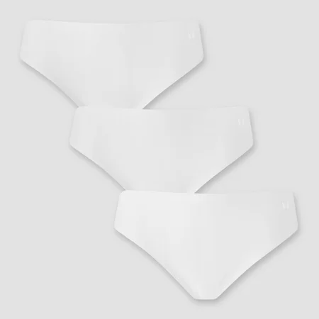 Slip bikini cu talie medie fără linii MP pentru femei (set de 3 perechi) - Alb
