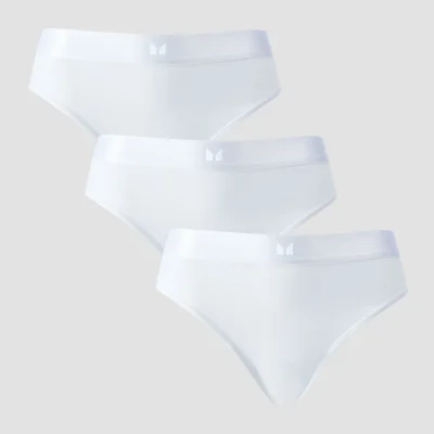 Slip bikini cu talie medie MP pentru femei (set de 3 perechi) - Alb - L Imagine 6