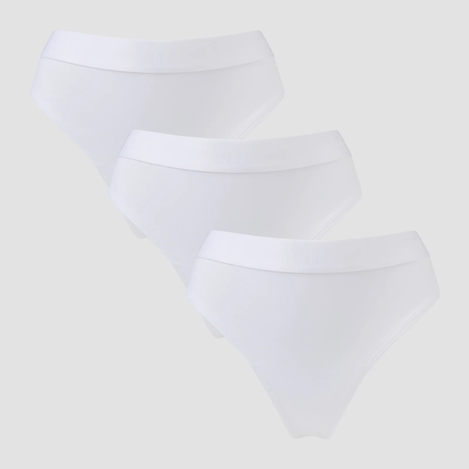 Slip tanga cu talie medie MP pentru femei (set de 3 perechi) - Alb - S Imagine 1