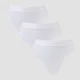 Slip tanga cu talie medie MP pentru femei (set de 3 perechi) - Alb