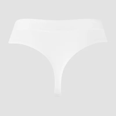 Slip tanga cu talie medie MP pentru femei (set de 3 perechi) - Alb - M Imagine 7