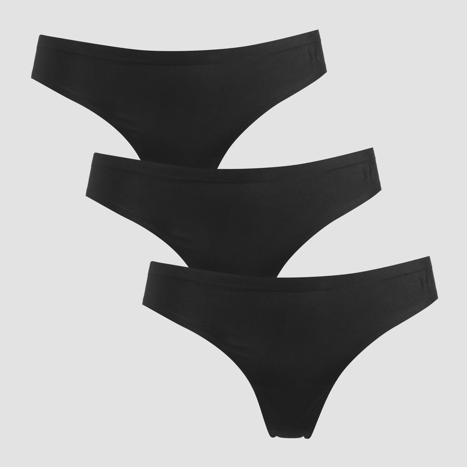 MP Women's Mid Rise No VPL Thong (3 Pack) - Black - L Imagine 1