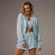 Jachetă de trening cu fermoar MP X Tatiana Contrast - Light Aqua