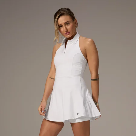 Rochie de tenis cu guler MP X Tatiana - Alb