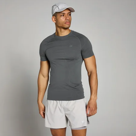 Tricou cu croială mulată MP Velocity Seamless pentru bărbați - Gri închis