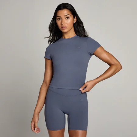 Tricou mulat cu mânecă scurtă MP Tempo pentru femei - Charcoal Blue