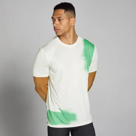 Tricou cu plasă și imprimeu MP Velocity pentru bărbați - Misty Gree
