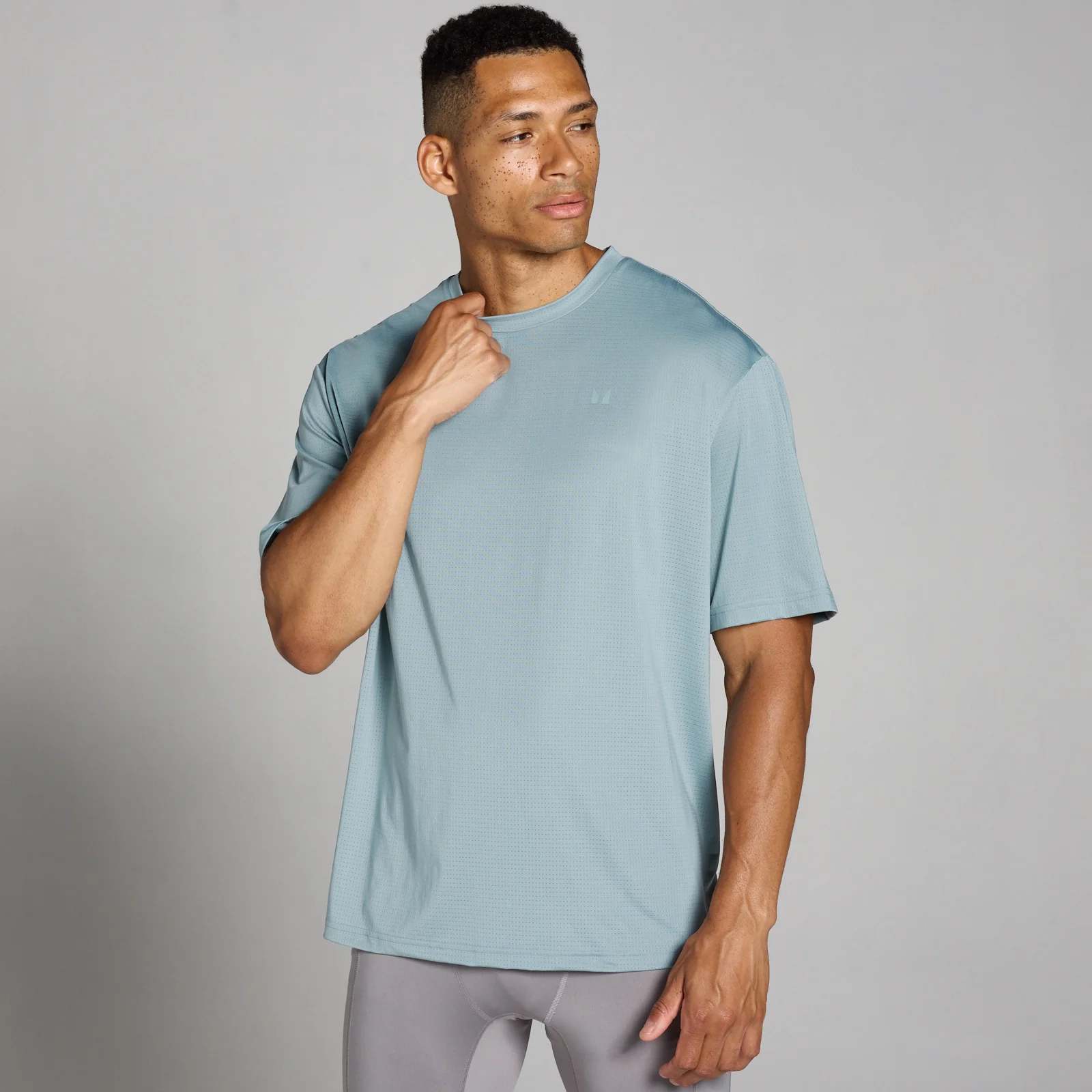 Tricou din plasă cu croială supradimensionată MP Tempo Training pentru bărbați - Plumb - XXL Imagine 1