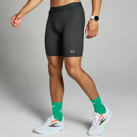 Pantaloni scurți striați MP Velocity Contrast Baselayer pentru bărbați - Negru