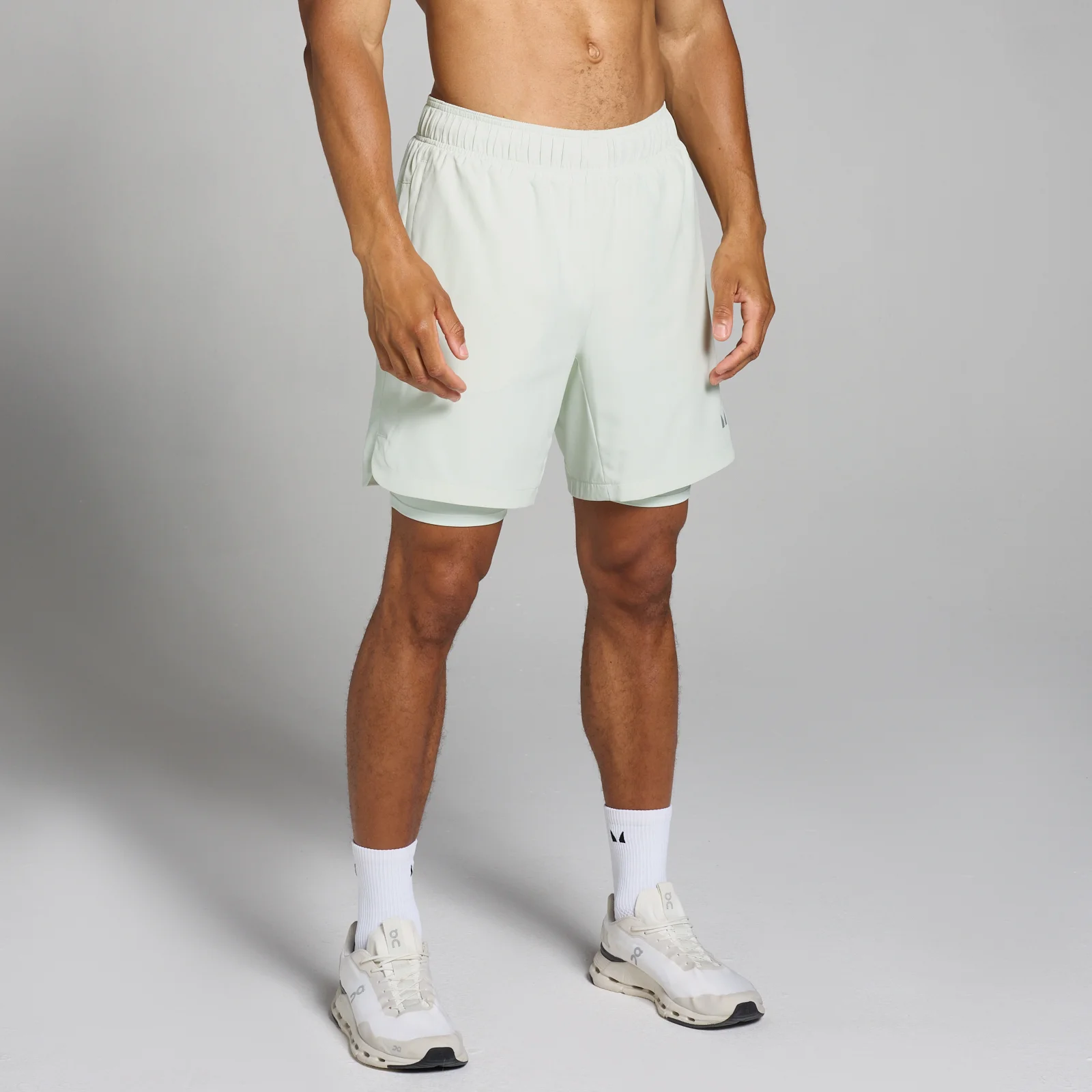 Pantaloni scurți 2-în-1 MP Training pentru bărbați - Misty Green - XS Imagine 1
