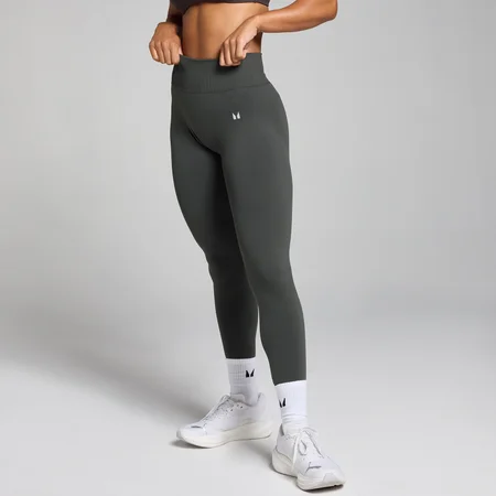 Colanți cu talie medie MP Tempo Seamless pentru femei - Night Grey