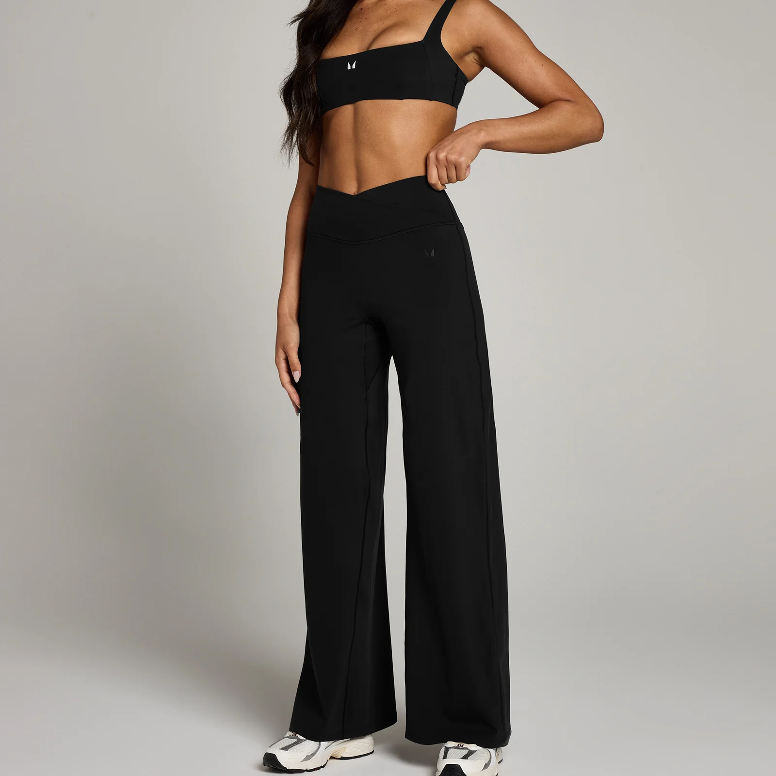 Colanți largi cu talie încrucișată MP Studio pentru femei - Negru - L Imagine 1