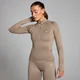 Jachetă cu fermoar complet MP Shape Seamless pentru femei - Light Taupe