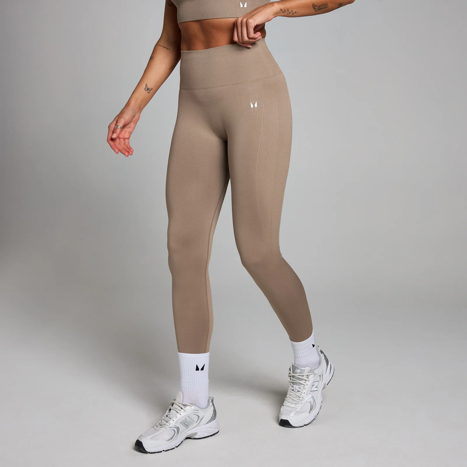 Colanți MP Shape Seamless pentru femei - Light Taupe - XXL Imagine 1