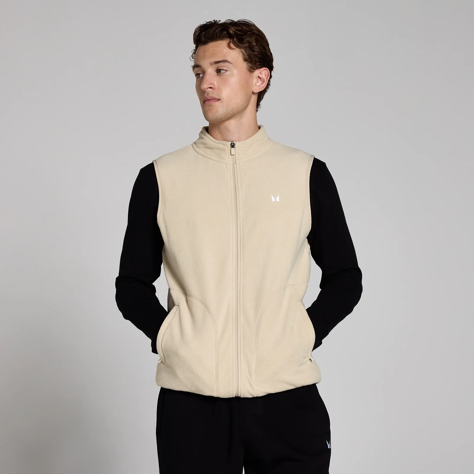 Vestă matlasată MP Fleece pentru bărbați - Oat - S Imagine 1
