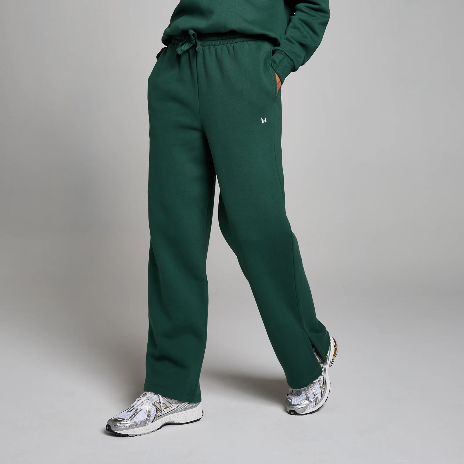 Pantaloni tip jogger croială dreaptă MP Basics pentru femei - Racing Green - XS Imagine 1