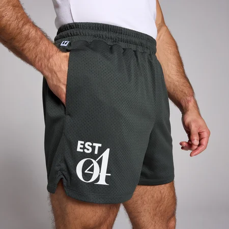 Pantaloni scurți cu plasă MP pentru bărbați - Negru prespălat
