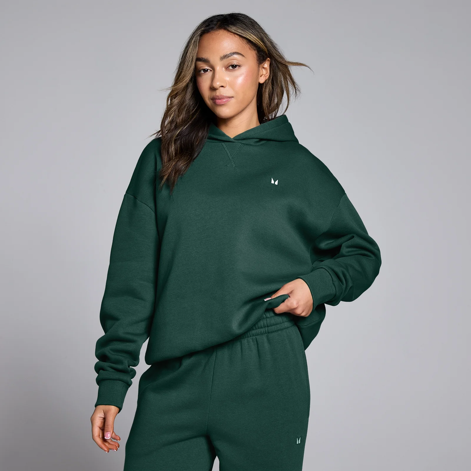 Hanorac supradimensionat MP Basics pentru femei - Dark Emerald - XS Imagine 1