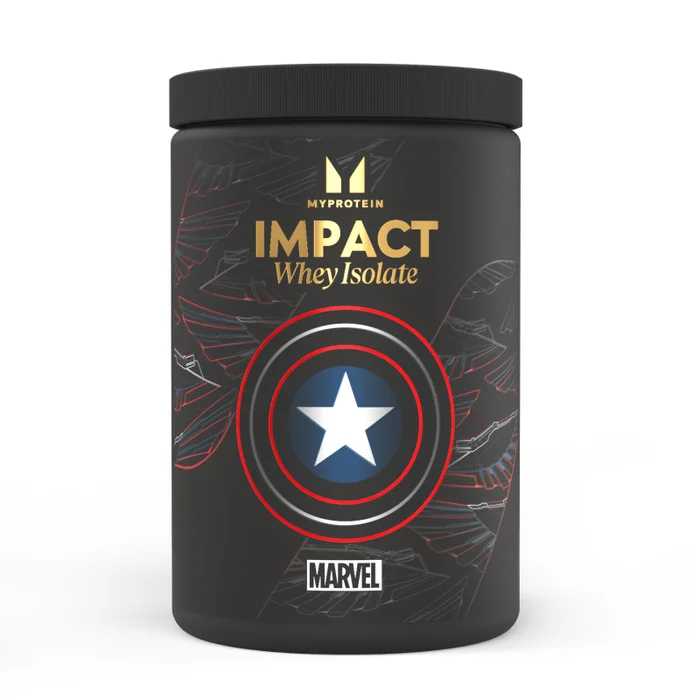 Impact Whey Isolate — Captain America — Vanilie și zmeură