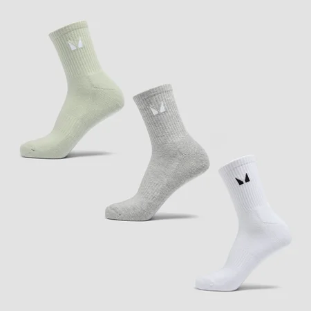 Șosete clasice unisex MP (3 bucăți) - Gri/Matcha/Alb