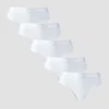 Slip bikini cu talie medie MP pentru femei (set de 5 perechi) - Alb