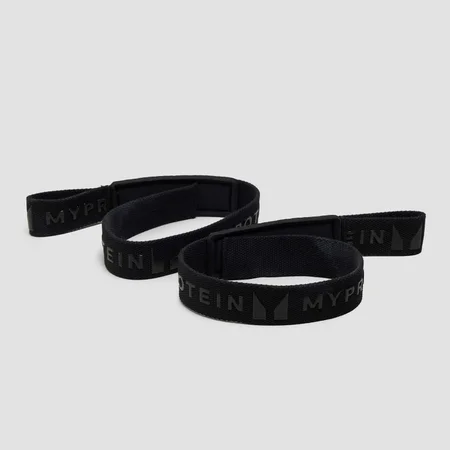 Curele de ridicare Myprotein cu grip de silicon - Negru