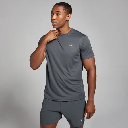 Tricou cu pătrățele MP Active Training pentru bărbați - Gri închis