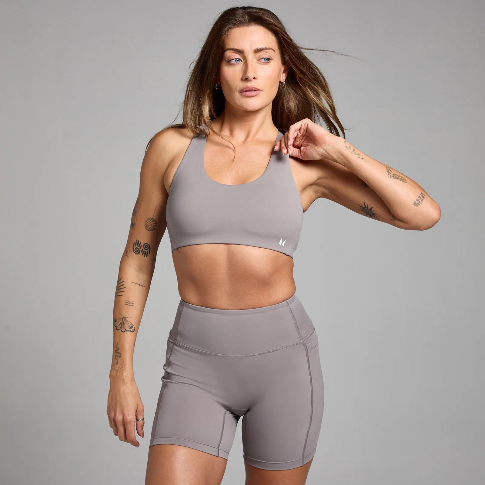 Bustieră ajustabilă cu bretele încrucișate la spate MP Active pentru femei - Cool Grey - XS Imagine 1