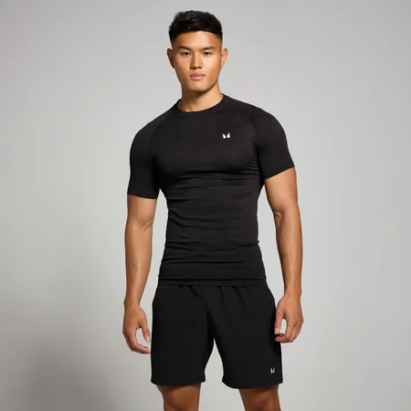 Tricou fără cusături MP Tempo Pillar Graphic pentru bărbați - Negru