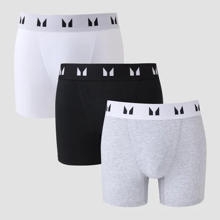 Boxeri MP pentru bărbați (set de 3 perechi) - Negru/Alb/Gri