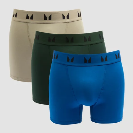 Boxeri MP pentru bărbați (set de 3 perechi) - Dark Emerald/Deep Sage/True Blue