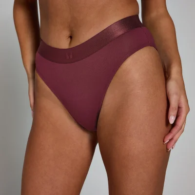 Slip bikini cu talie medie MP pentru femei (set de 3 perechi) - Deep Berry - M Imagine 6