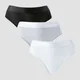 Slip tanga cu talie medie MP pentru femei (set de 5 perechi) - Alb/Negru/Grey Marl