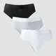 Slip bikini cu talie medie MP pentru femei (set de 5 perechi) - Alb/Negru/Grey Marl