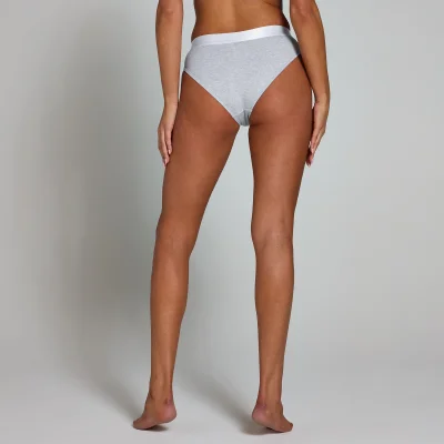 Slip bikini cu talie medie MP pentru femei (set de 5 perechi) - Alb/Negru/Grey Marl - XS Imagine 7