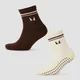 Șosete pentru pilates MP (set de 2 perechi) - Soft Cream/Ciocolatiu