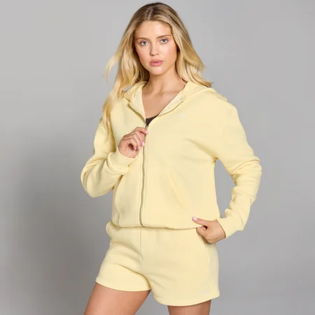 Hanorac cu fermoar MP Basics pentru femei - Lemon