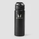Sticlă din metal reciclat cu pai rabatabil, 500ml Myprotein - Negru