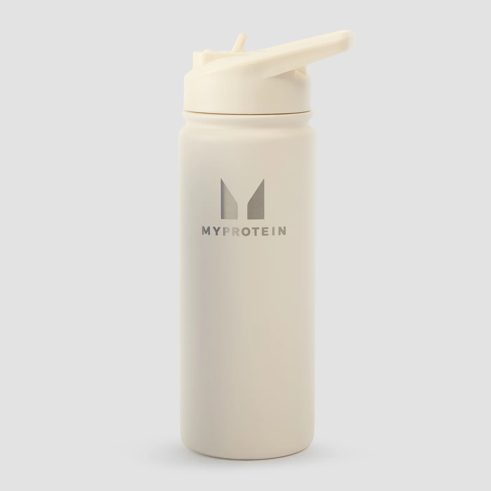 Sticlă din metal reciclat cu pai rabatabil, 500ml Myprotein - Natural Cream Imagine 1