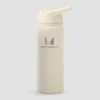 Sticlă din metal reciclat cu pai rabatabil, 500ml Myprotein - Natural Cream