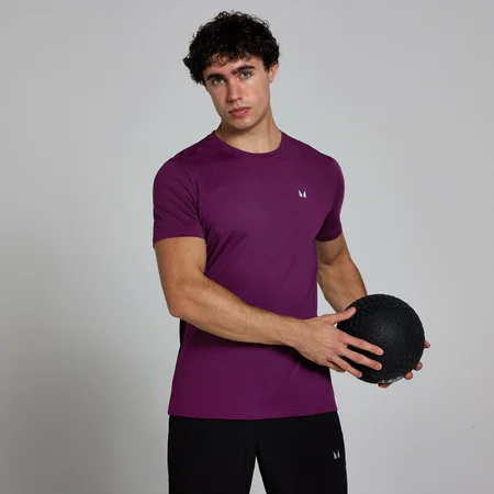 Tricou cu pătrățele MP Active pentru bărbați - Plum