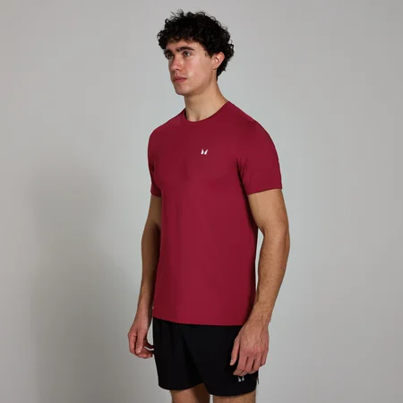 Tricou cu pătrățele MP Active pentru bărbați - Roșu profund