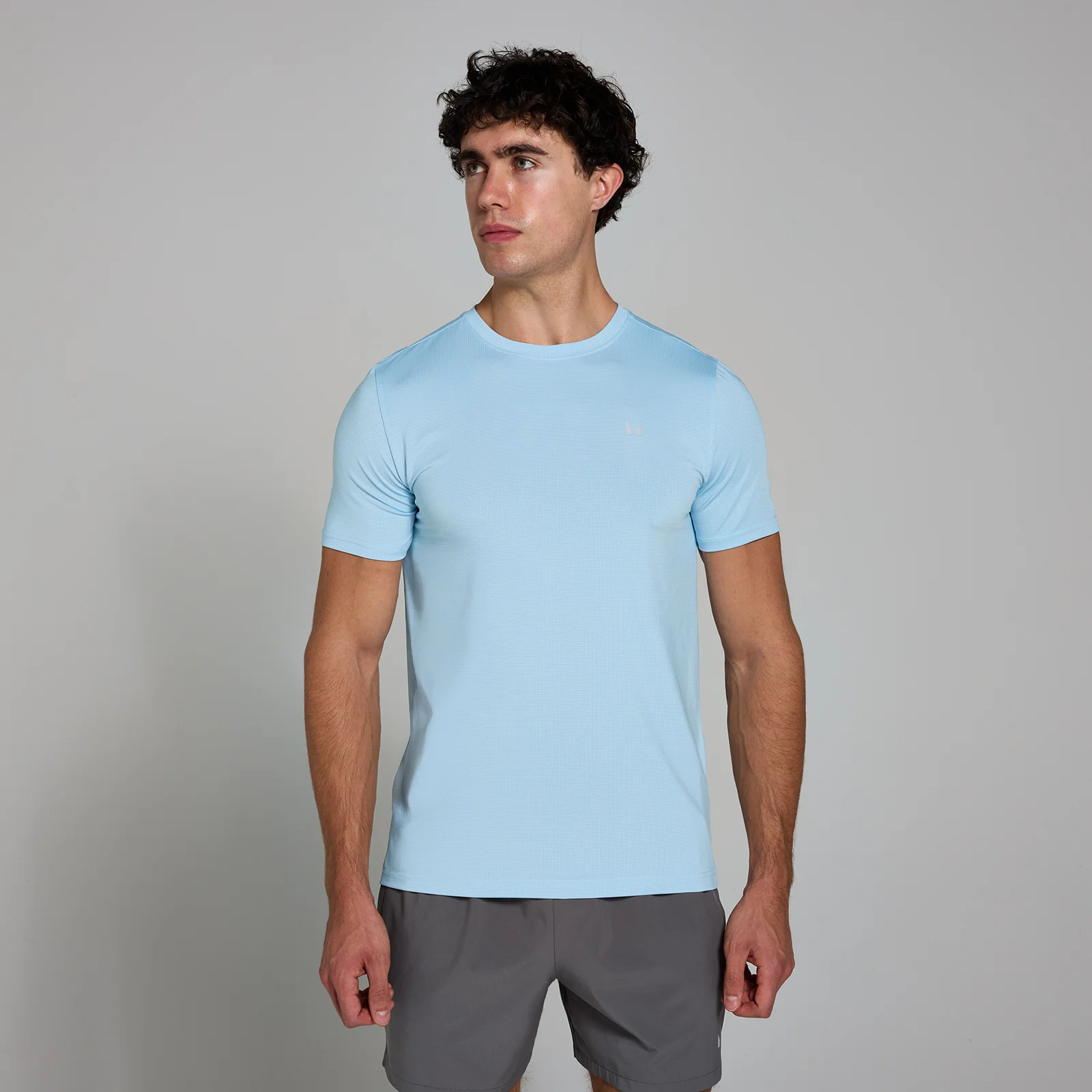 Tricou cu pătrățele MP Active pentru bărbați - Sky Blue - XS Imagine 1