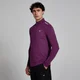 Bluză cu pătrățele și fermoar 1/4 MP Active pentru bărbați - Plum