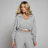 Hanorac cu fermoar din material moale MP pentru femei - Grey Marl