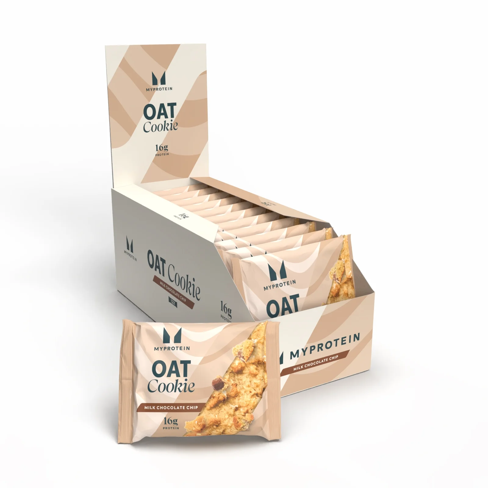 Prăjitură proteică coaptă - 12 x 65g - Milk Chocolate Chip (Oat) Imagine 1