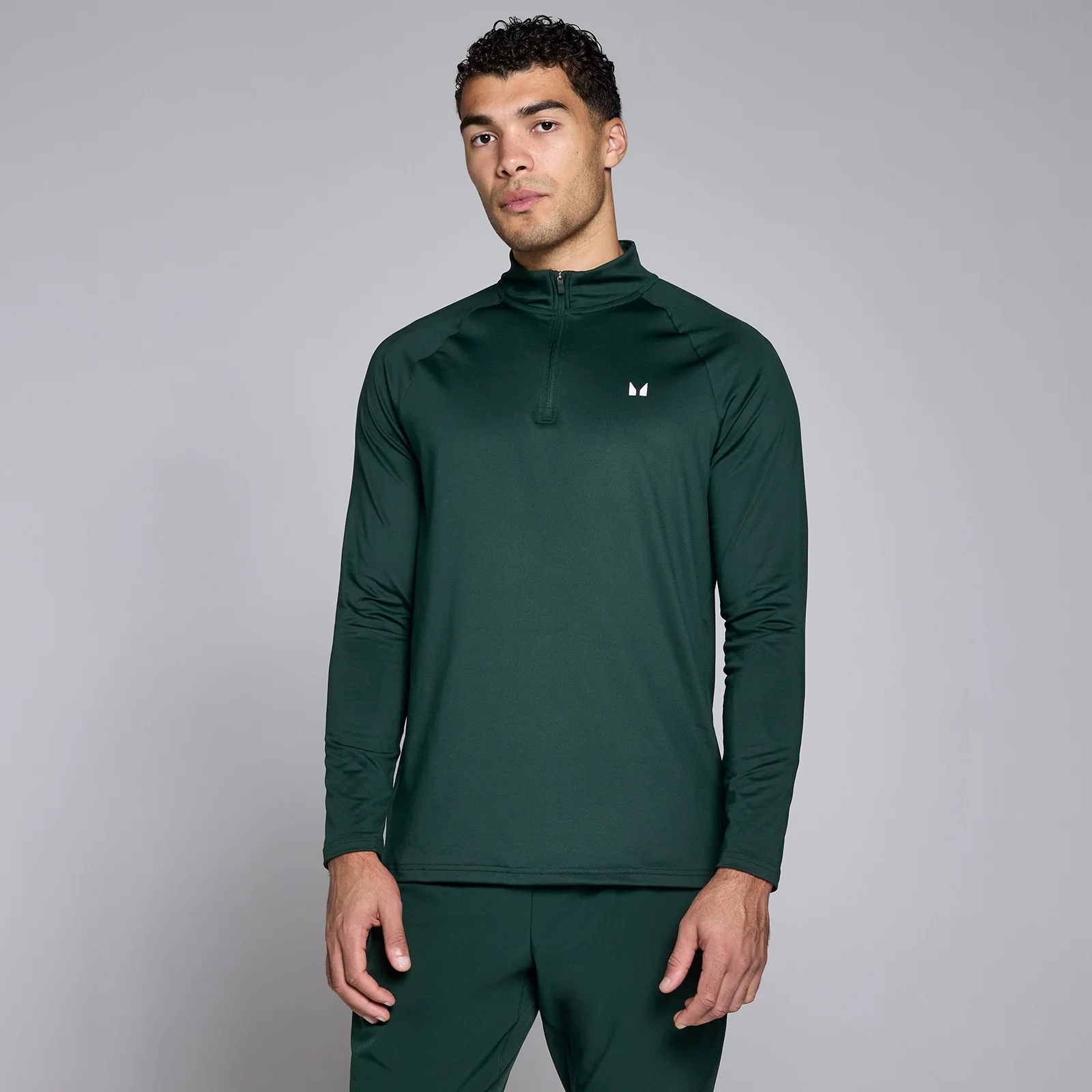 Bluză cu fermoar 1/4 MP Training pentru bărbați - Dark Emerald - M Imagine 1