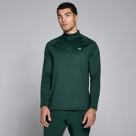 Bluză cu fermoar 1/4 MP Training pentru bărbați - Dark Emerald